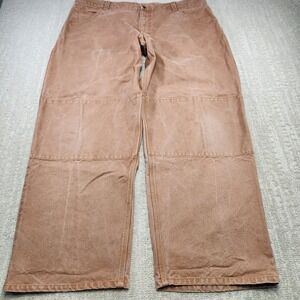 Vintage LL Bean Pants Men 40x32 *READ Heavy Duck Canvas Double Knee Cotton Tan